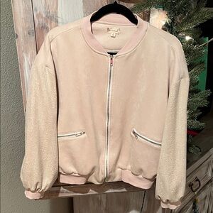 Hem & Thread Light Pink Bomber Jacket